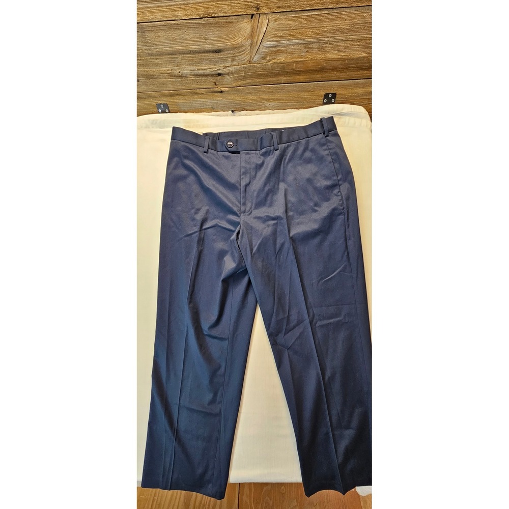 Perry Ellis Portfolio Mens Premium Flex Twill Navy Dress Pants 40x30 PTBF6053SA